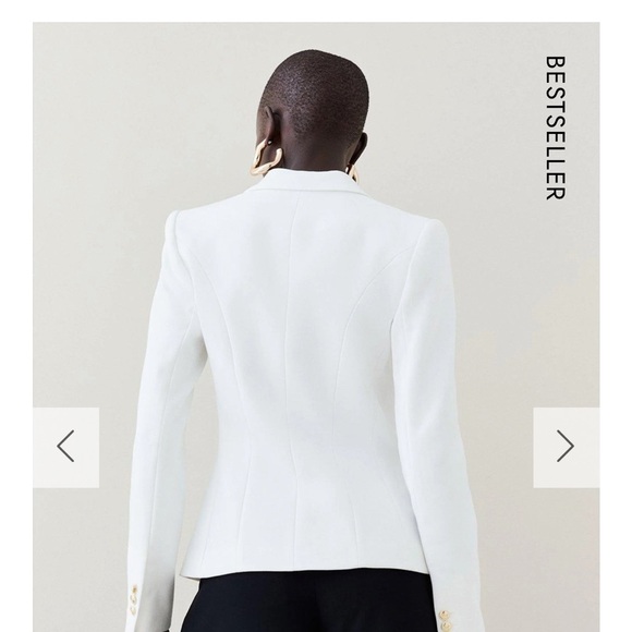 💥💥Clearance!!💥💥 Karen Millen Tailored Military White Blazer with Gold Buttons - Picture 3 of 15